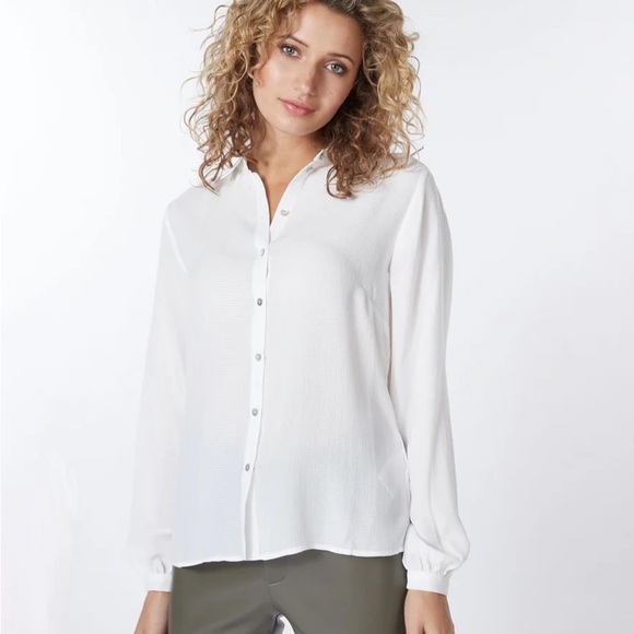 ESQUALO Classic White Button-Down Shirt With Sewing Detailing Size 14 - Picture 1 of 4